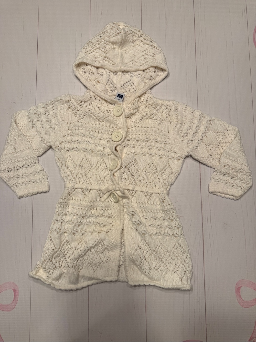 Y2K Baby Gap hooded knit cardigan Size 3T
